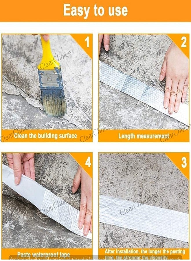 ClearChoice:- Leakage Repair Waterproof Tape For Pipe Leakage Roof Water Tape Aluminium Foil Waterproof Adhesive Tape(Silver)(1 Pis) - Image 2